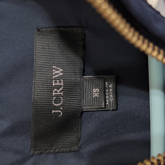 J Crew Blue White Plaid Full Zip Down Filled Vest Size XS - Picture 2 of 6